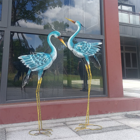 Statua di gru in metallo 110 / 114 cm (all'unità)