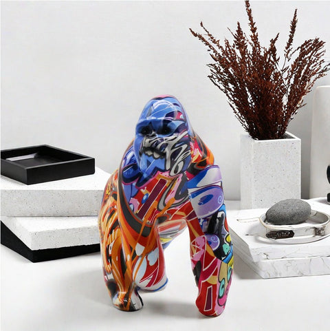 Statua gorilla in resina anni '80 17 cm