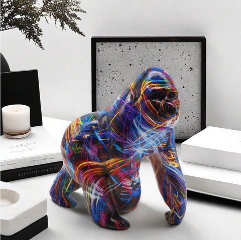 Statua gorilla in resina laser 17 cm