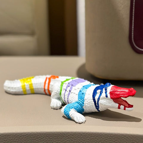 Statua coccodrillo in resina pop 7 cm