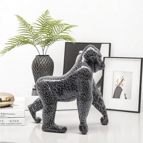 Statua gorilla in resina monocromatica 26 cm
