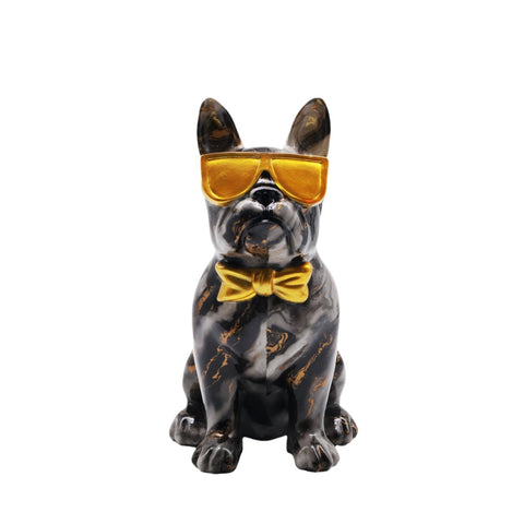Statua Bulldog con castone in marmo 25 cm
