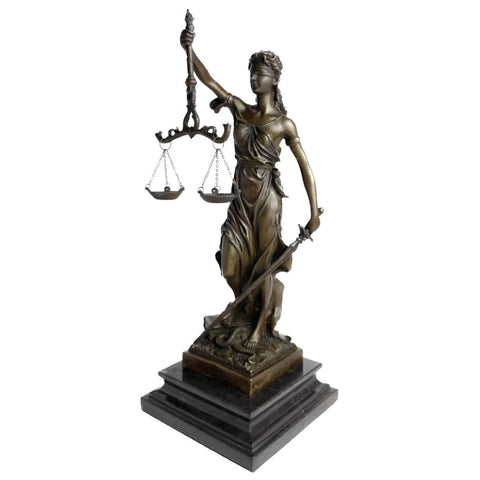 Statua della Giustizia - Themis - in bronzo 34 cm