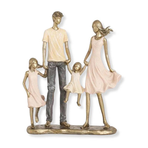 Statuetta di famiglia<br> 4 persone 24cm
