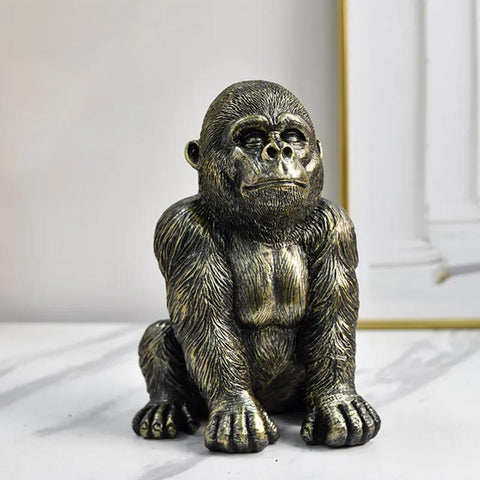 Statua del gorilla<br> Nero 19 cm