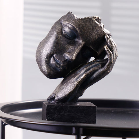 Statua Volto di Donna effetto bronzo 22 cm