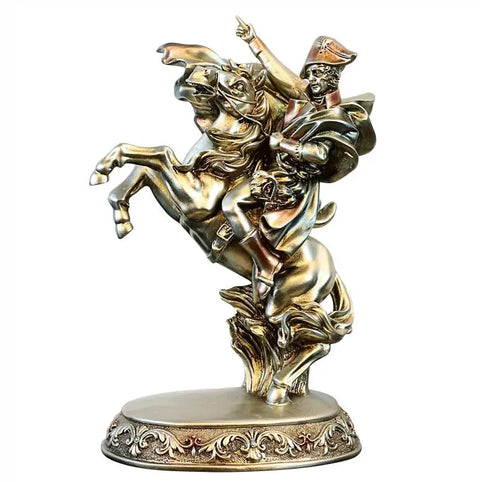 Statua di Napoleone su cavallo d'argento 33 cm