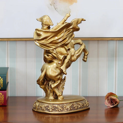 Statua di Napoleone su cavallo d'oro 33 cm