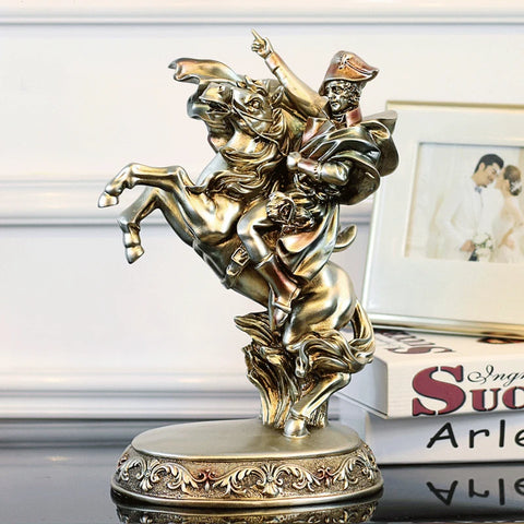 Statua di Napoleone su cavallo d'argento 33 cm