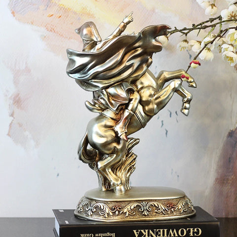 Statua di Napoleone su cavallo d'argento 33 cm