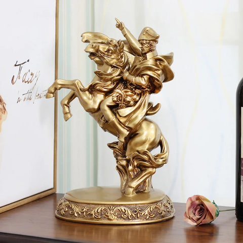 Statua di Napoleone su cavallo d'oro 33 cm