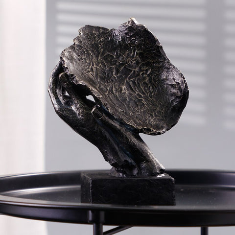 Statua Volto di Donna effetto bronzo 22 cm