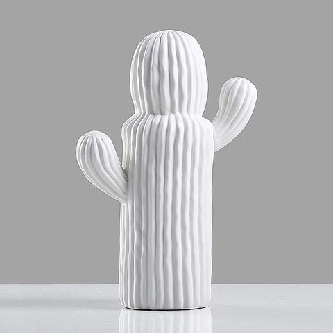 Cactus in ceramica bianca da 16 cm a 27 cm