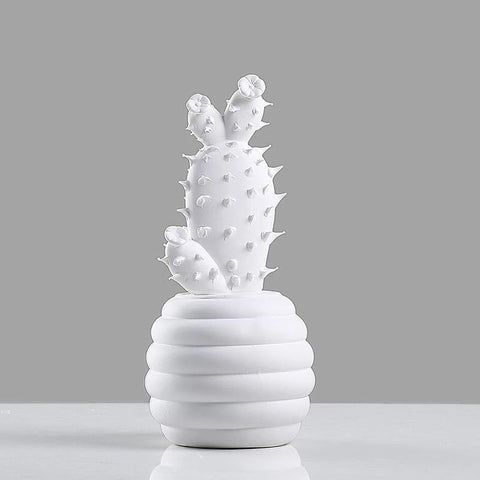 Cactus in ceramica bianca da 16 cm a 27 cm