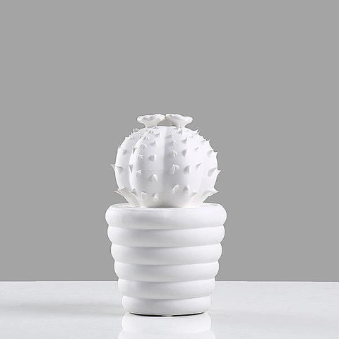 Cactus in ceramica bianca da 16 cm a 27 cm