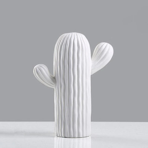 Cactus in ceramica bianca da 16 cm a 27 cm