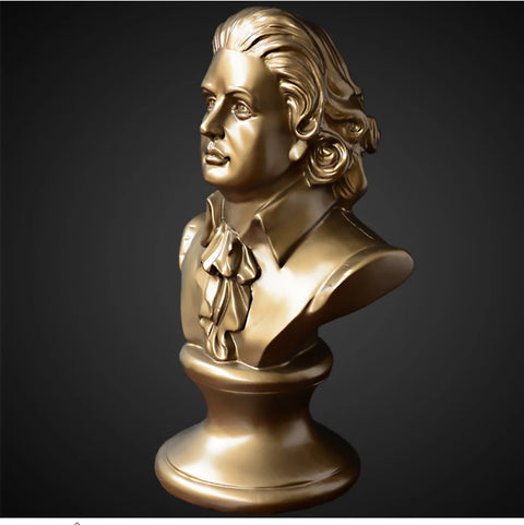 Busto dorato di Mozart 30 cm