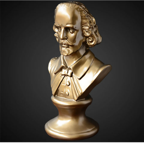 Busto Shakespeare dorato 30 cm