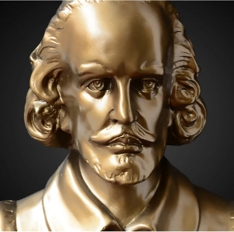 Busto Shakespeare dorato 30 cm