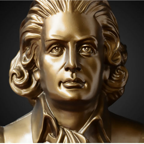 Busto dorato di Mozart 30 cm