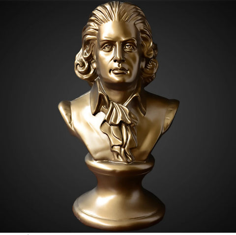Busto dorato di Mozart 30 cm
