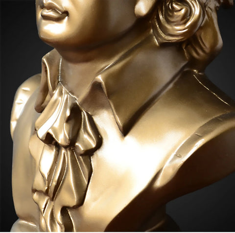 Busto dorato di Mozart 30 cm