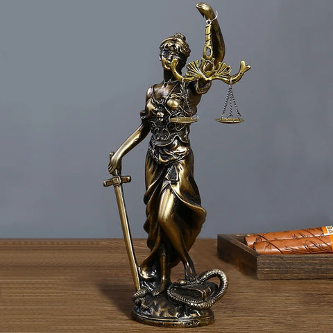 Statua Themis - dea della giustizia effetto bronzo 19 cm