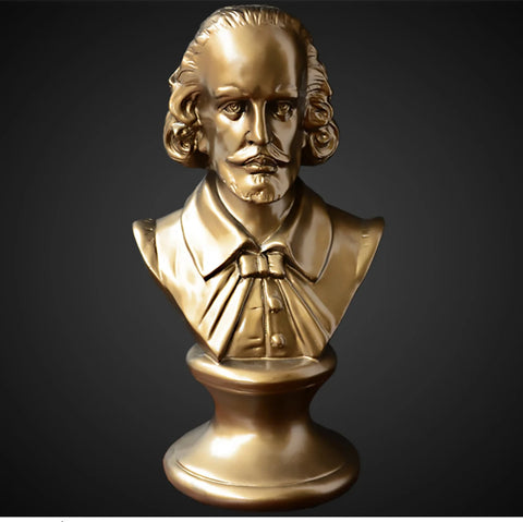 Busto Shakespeare dorato 30 cm