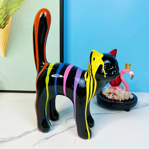 statue chat resine