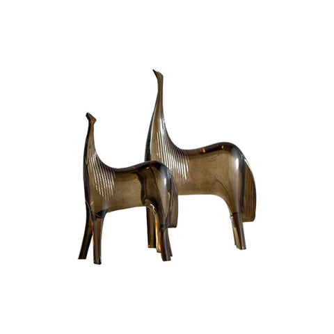 Statue di cavalli astratti – Duo madre e puledro in resina (22 cm e 27,5 cm)