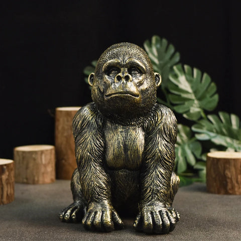 Statua del gorilla<br> Nero 19 cm
