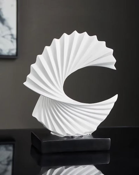 Bonanza scultura astratta bianca 28 cm