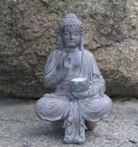 Statua di Buddha in resina per esterni 27 cm