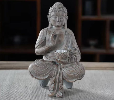 Statua di Buddha in resina per esterni 27 cm