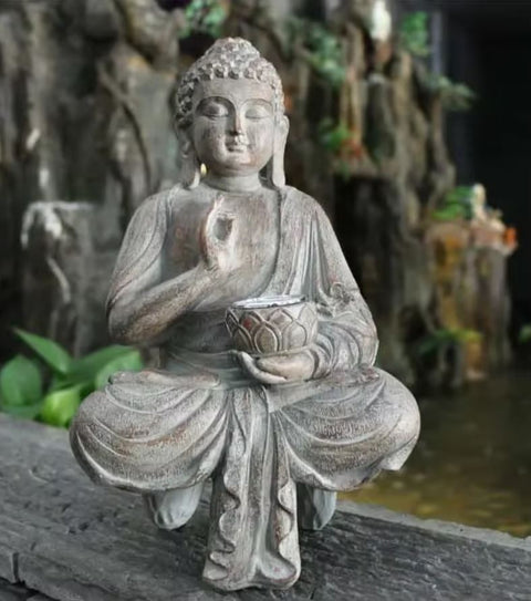Statua di Buddha in resina per esterni 27 cm