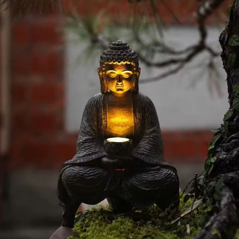 Statua di Buddha Zen in resina per esterni 27 cm