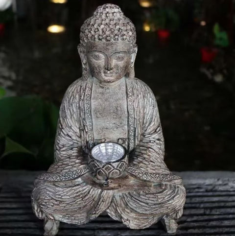 Statua di Buddha Zen in resina per esterni 27 cm