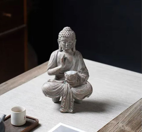 Statua di Buddha in resina per esterni 27 cm