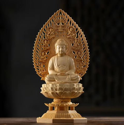 Statua di Buddha in legno 28 cm