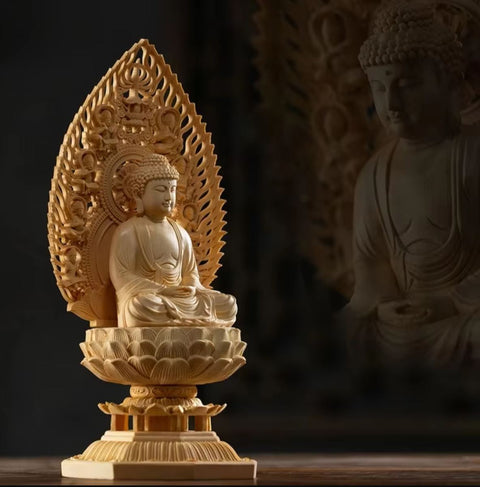 Statua di Buddha in legno 28 cm