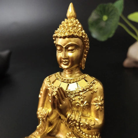 Statua di Buddha Donna dorata 10 cm