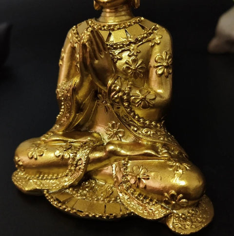 Statua di Buddha Donna dorata 10 cm