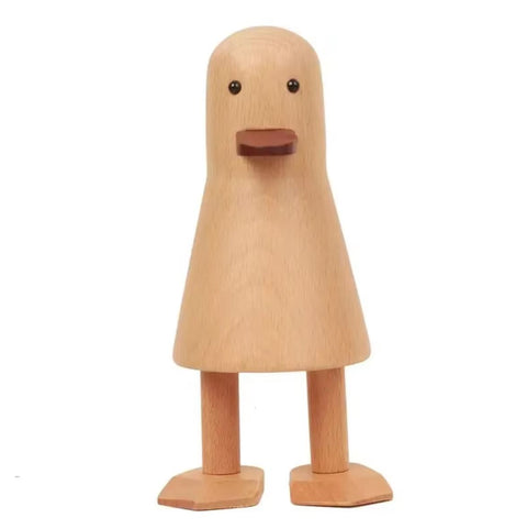 Statua di anatra in legno in stile nordico 17 cm