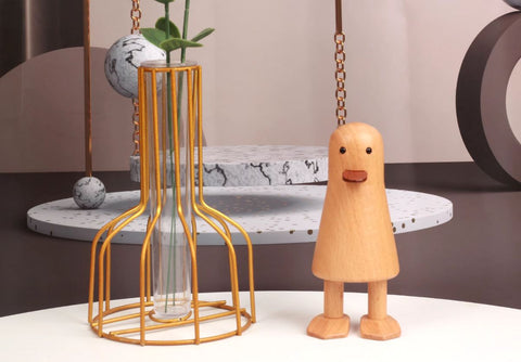Statua di anatra in legno in stile nordico 17 cm