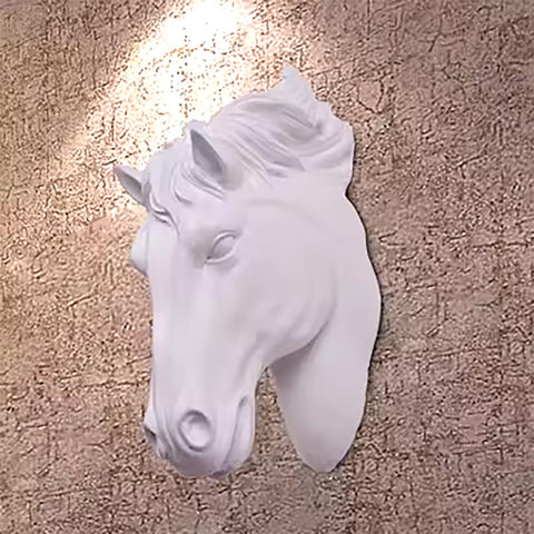 Scultura da parete con testa di cavallo nero 14 cm