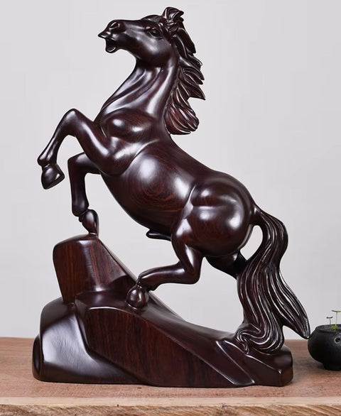 Statua cavallo in legno massello 20 cm