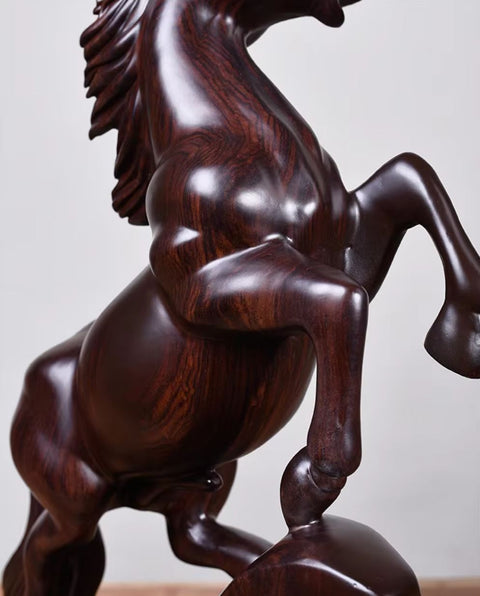 Statua cavallo in legno massello 20 cm