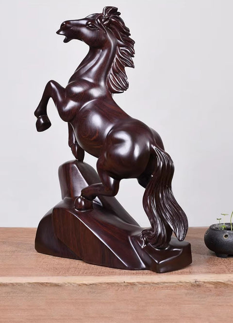 Statua cavallo in legno massello 20 cm