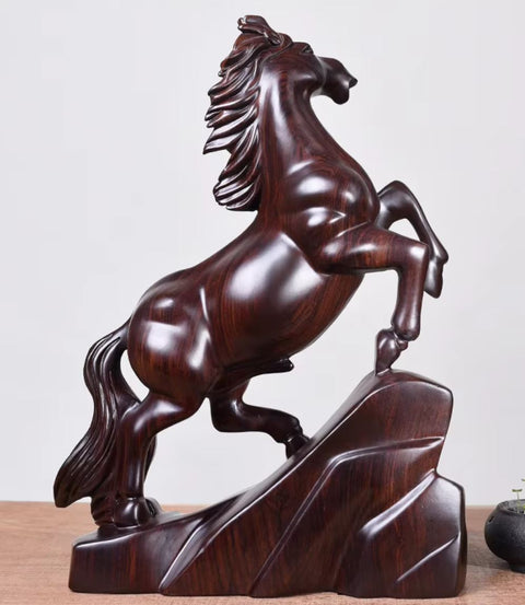 Statua cavallo in legno massello 20 cm