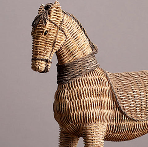 Statua di cavallo in rattan 26 cm